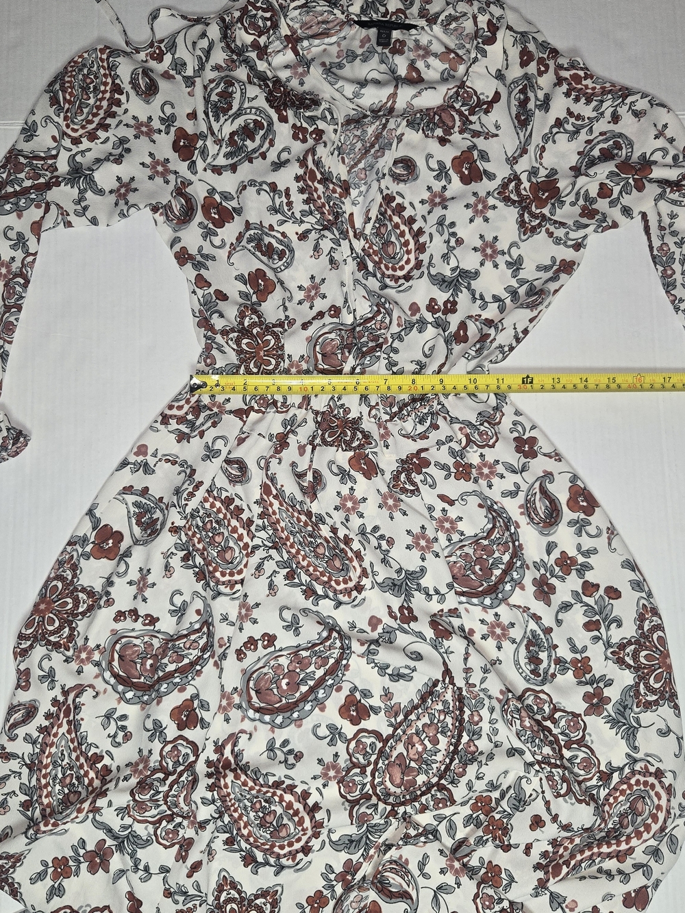 Banana Republic Ivory Dress with Rust Paisley Print - Picture 7 of 11